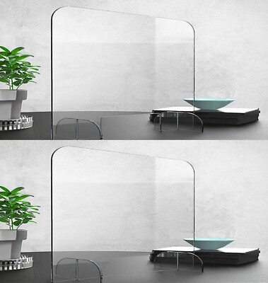 30 W x 24 H Clear Acrylic 6mm Sneeze Guard Protective Shield for Office & School