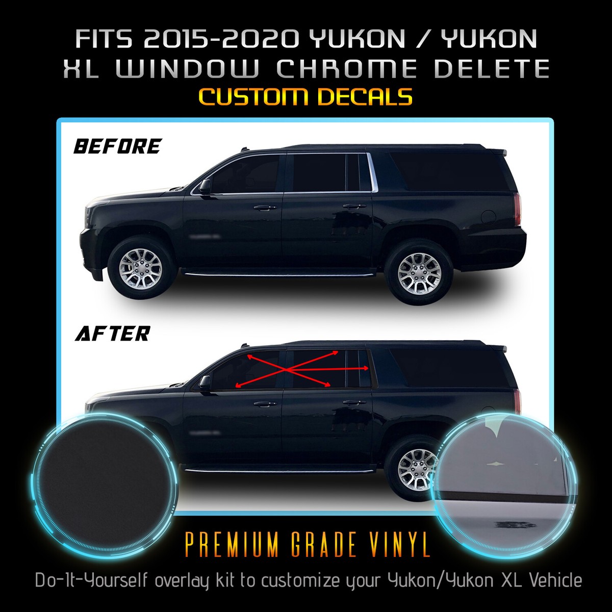 For 2015-2020 Cadillac Escalade Precut Window Chrome Delete - Foto 4