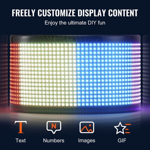 VEVOR 38x10cm Programmable LED Sign Scrolling Display Board P5 Full Color - Picture 3 of 12
