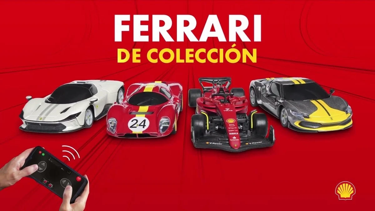 New Shell 4 X Bburago 1/41 Ferrari Collection Bluetooth remote control cars