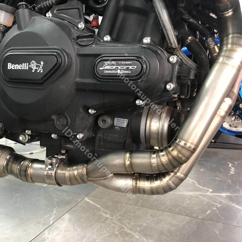 Deslizable para Benelli Leoncino 500 Titanio Sistema de Escape Cabezal Tubo de Enlace Delantero Foto 2 de 4