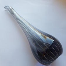 Sweden Johansfors Art Glass etched stripe Vase Bengt Orup vintage design Nordic