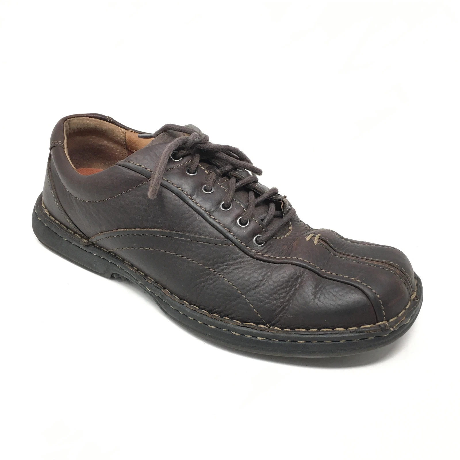 Scarpe uomo Clarks Oxford taglia 8 5M pelle marrone punta bicicletta casual allacciate Z10