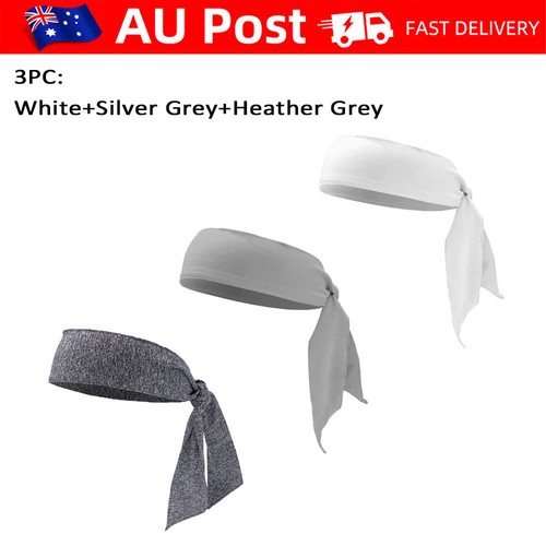 1/3 Head Tie Hair Back Band Sports Headband Unisex Ninja Bandana Wrap Sweatband - Picture 29 of 31