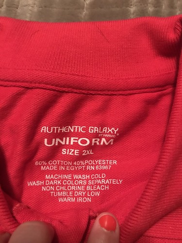 NEW Men’s Authentic Galaxy By Harvic Short Sleeve Red Polo Shirt Size 2XL - Picture 3 of 3