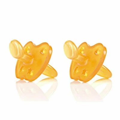 Set aus 2 HEVEA Schnuller Stern & Mond, 3-36 Monate