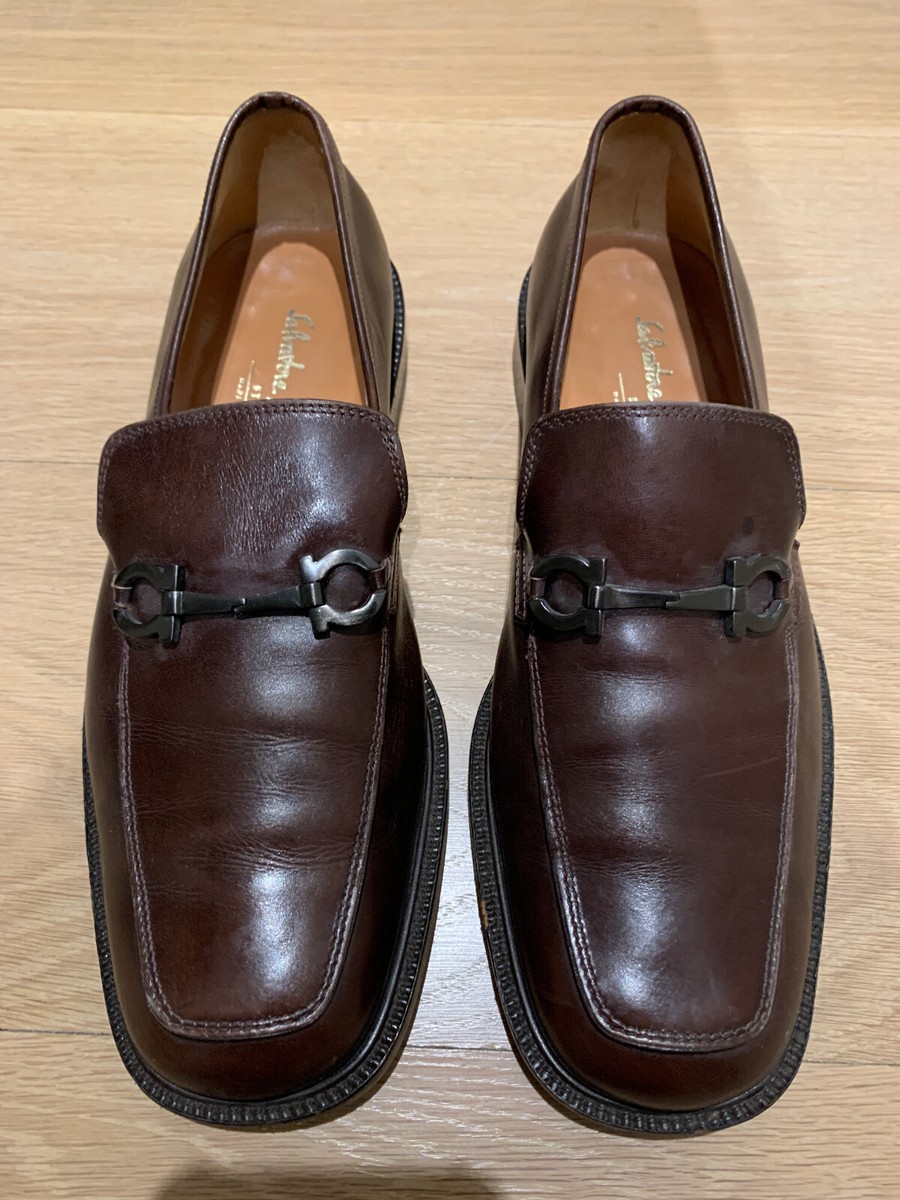 Salvatore Ferragamo Brown Leather Bit Loafers Salvatore Ferragamo Brown Leather Gancini Bit Loafers Size  main image 4
