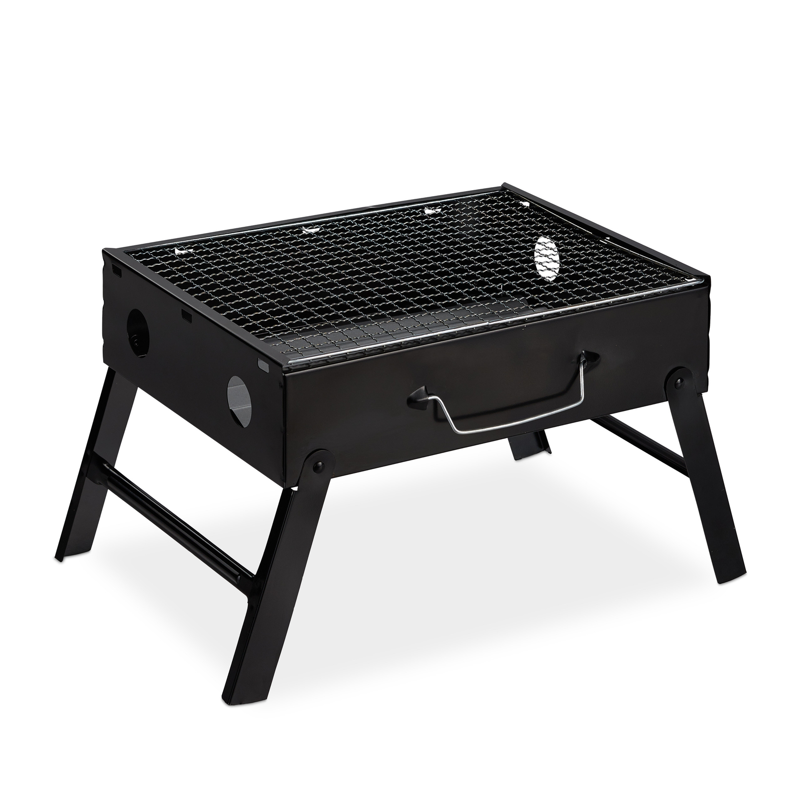 Parrilla De Maleta Camping, Parrilla De Viaje Para 4 Personas, Parrilla Plegable De Acero, Parrilla De Balcón, Angular