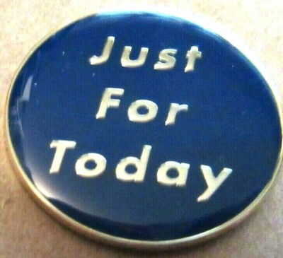 JUST FOR TODAY Narcotics Anonymous Blue 18 Year Medallion Silver Clean NA token