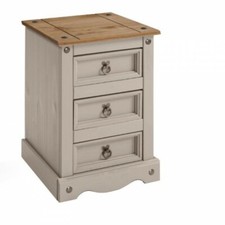 Corona Bedroom Furniture  Grey Wax Bedside Chest Drawers Wardrobe Dressing Table