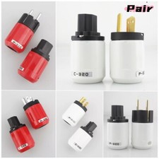 Pair Power Plug Male  Female EU/US Version IEC Connector AC Schuko C15 C16 Plug