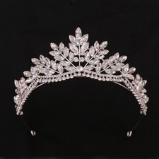 Silver CZ Crystal Bridal Wedding Tiara Crown Swarovski Crystal Crown