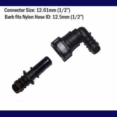 Hose Fitting 12.61mm 1/2'' in Elbow Fuel Line Quick Connect Pair For ID 12mm 1/2''