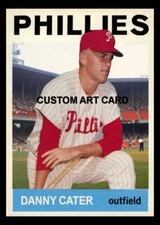 Danny Cater Philadelphia Phillies 1964 Custom Made Baseball Art Card