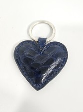 Navy Glazed Genuine Alligator Key Fob - USA