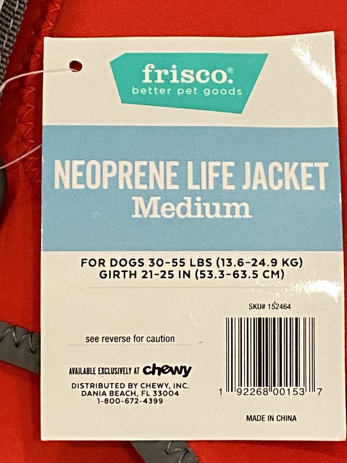 Dog Life Jacket Frisco Neoprene Medium Red NWT