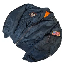 VINTAGE Schott Bros. MA-1-1949 Flight Jacket reversible Bomber ORANGE BLUE XXL