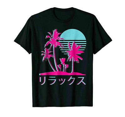 Aesthetic Vaporwave T-Shirt Retro 1980s 1990s Otaku Tee Vintage Men