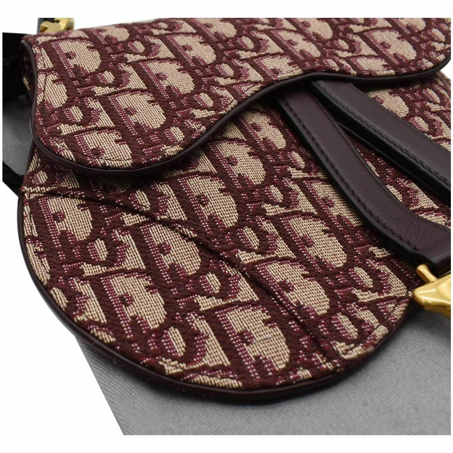 CHRISTIAN DIOR Saddle Oblique Jacquard Belt Bag Burgu… Gem