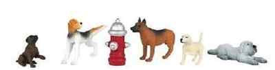 Spur 0 - Bachmann 5 Figuren Hunde -- 33158 NEU