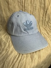 Adidas Trefoil Blue Acid Stonewash Strapback Adjustable Hat Cap Embroidered