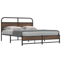 Metallbett 160X200 Cm Ohne Matratze Eichen-Optik Braun