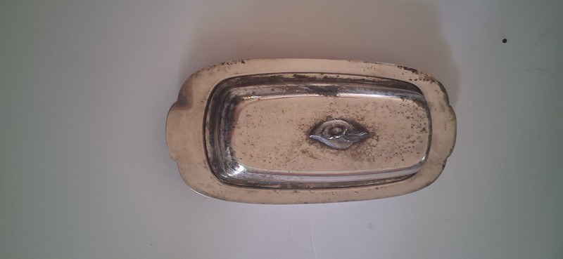 Vintage Sliver Plate Butter Dish With Glass Insert