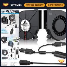 75mm USB Blower Fan 5V with 3 Speed Control - 2-Pack, Quiet Cooling Solution