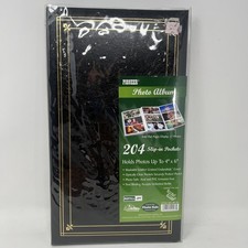 Pioneer JPF-46 Fold Out Photo Album Leather, Black  Gold Hold 204 Photos 4x6  