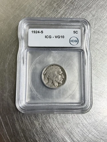 1924 S Buffalo Nickel 5c ICG VG10