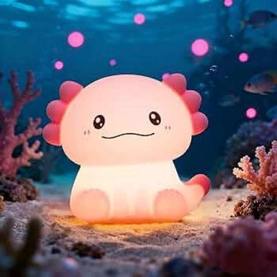 Silikon Axolotl Nachtlicht Dimmbar Touch Steuerung Schlummerlampe Kinderzimmer