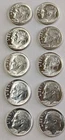 Lot of 10 90% Silver 🔥Roosevelt Dimes🔥 1964 P AU See Photos $1 Face #3