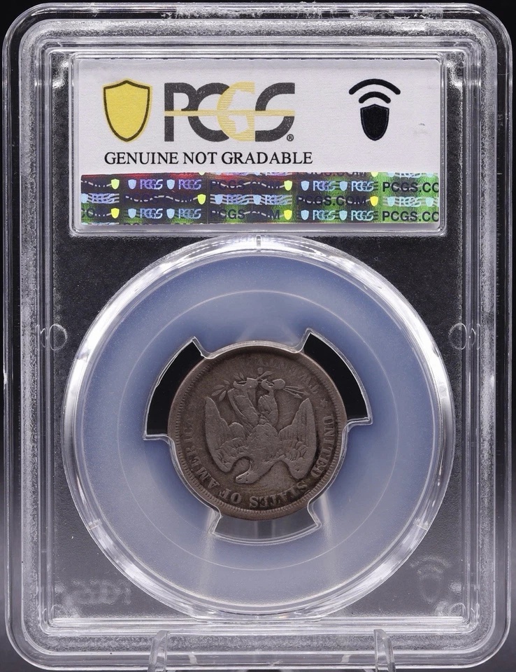 1875-S Twenty Cent Piece PCGS Genuine • Cleaned Fine Details Short-Lived Series - Image 2 of 4