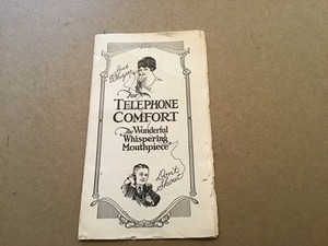 Paper Advertisement Folder for Glass Telephone Attachment Whispering Mouthpiece