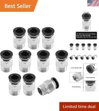 10Pcs Male Straight Push to Connect Fittings 8mm Tube OD x 1/4 inch NPT Threa...