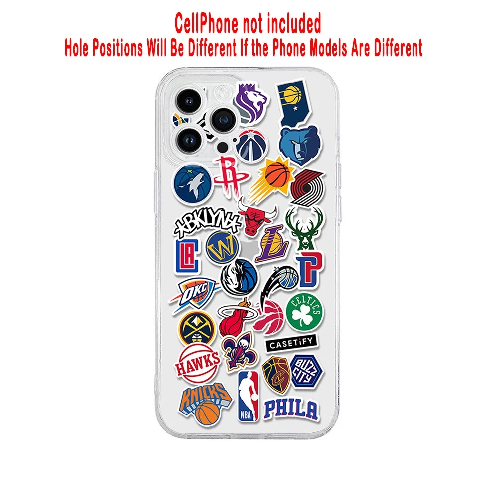 NBA Team Phone Case with Sticker Design fits iPhone 17/17 Air/17 Pro/17 Pro Max
