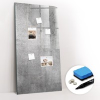 Magnettafel Esg Glas Mit Marker Schwamm Neodym Magneten Heller Beton 60X120 Cm