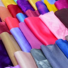 Silky Satin Scrap Pack | Plain Fluid Fabric Offcuts | Textile Art Craft Supplies