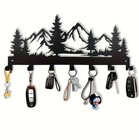 Metall Schlüsselbrett “Berglandschaft” 25cm – Wanddeko Wald- & Alpen-Motiv Natur