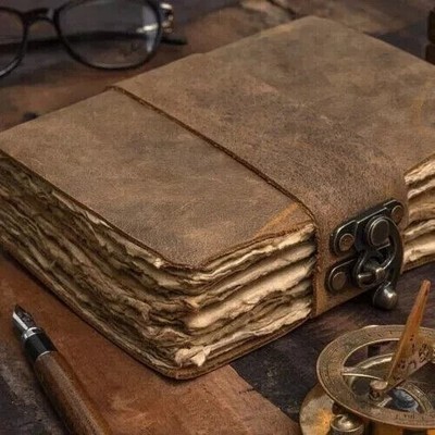 Handgefertigtes Vintage Leder Journal Notizbuch gebunden Schreibtagebuch...