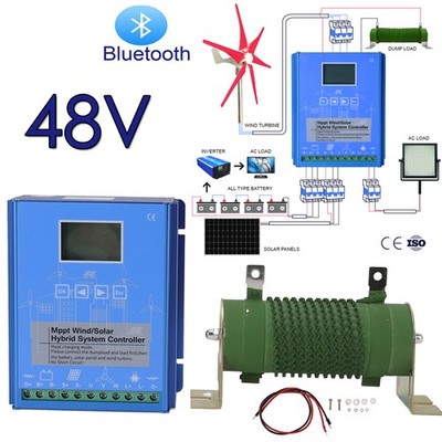 48V Solar Wind MPPT Bluetooth Auto. Trans. Umsch. LadeReg. für System