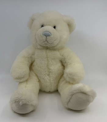 Vintage Build A Bear Plush White Bear Blue Nose Stuffed Animal 1990s 15''