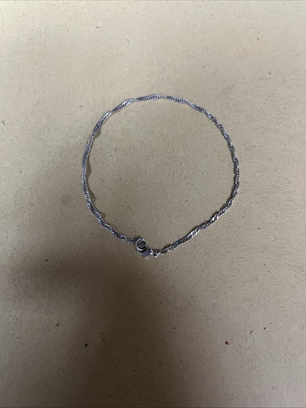 Singapore Ankle Bracelet 8.5” inch Long Silver  Toned Anklet