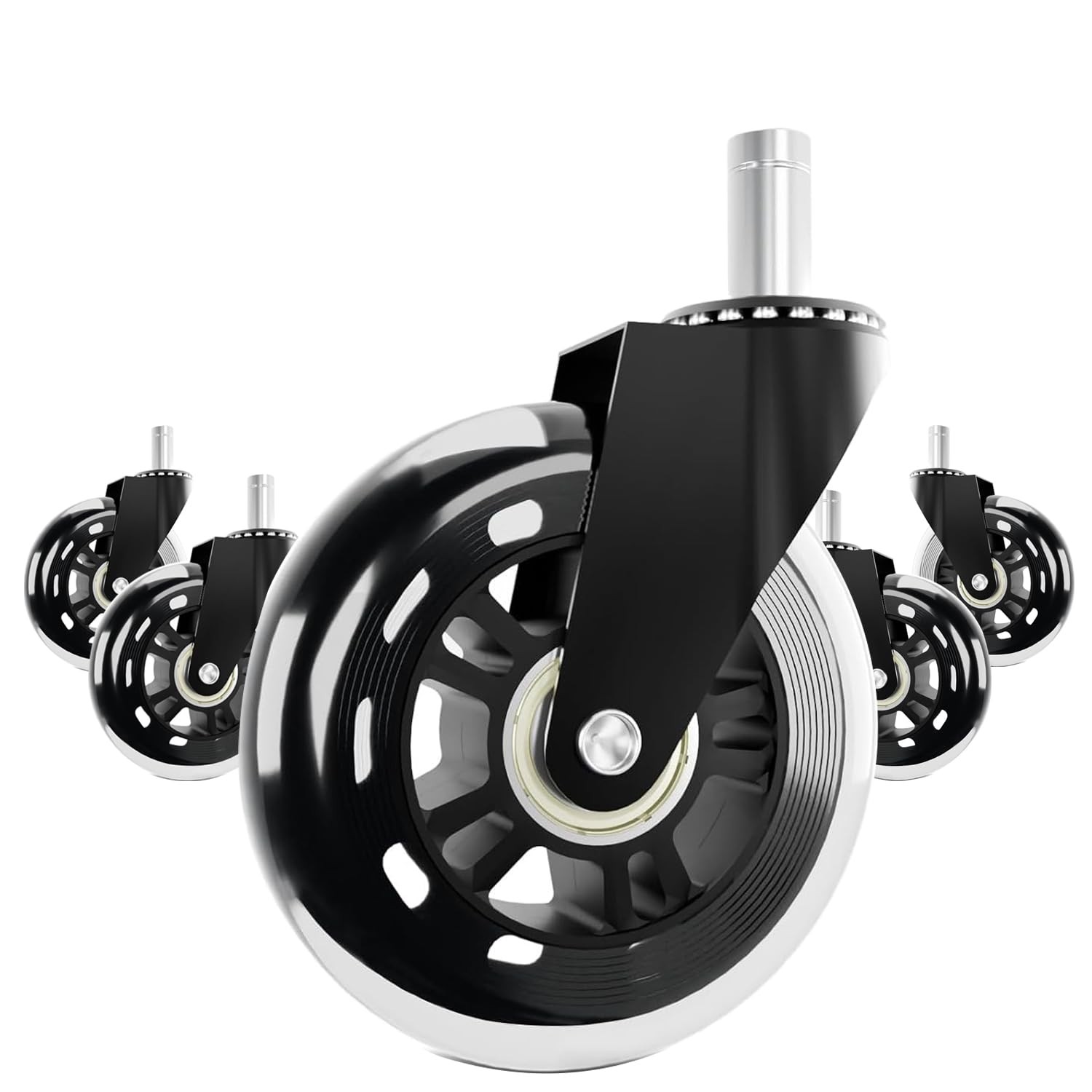 3 Inch Clear Roller Blade Office Chair Wheels Universal Replacement Casters-image