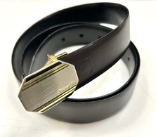 Vintage Christian Dior Reversible Black Brown Leather Belt Sz 36