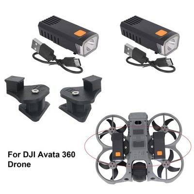 Set De 2 Luces LED Para DJI Avata 360 – Vuelo Nocturno Con Soporte Elevador De 2,5 Cm Y Batería Recargable