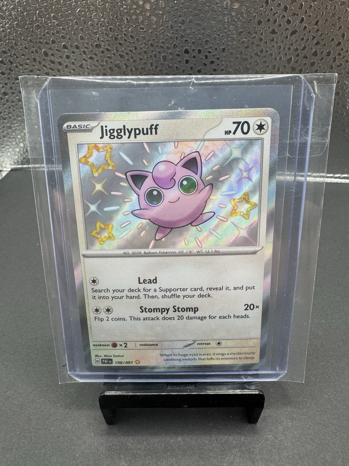 Pokemon Paldean Fates Jigglypuff Holo Rare Card 198/091 NM