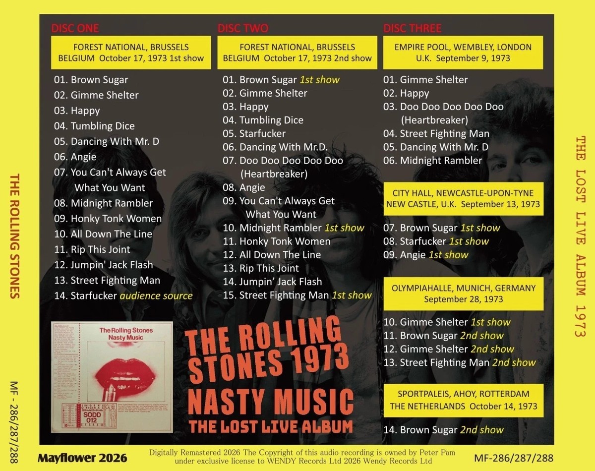 THE ROLLING STONES / 1973 NASTY MUSIC - THE LOST LIVE ALBUM (3CD