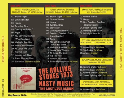 THE ROLLING STONES / 1973 NASTY MUSIC - THE LOST LIVE ALBUM (3CD