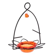 OFF Oriole Flower-Shaped Feeder w/Heart Ornament Nectar & Jelly 3oz Capacity